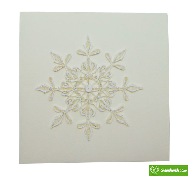 Snowflake, Quilling Greeting Card - Unique Dedicated Handmade/Heartmade Art. Design Greeting Card for all occasion