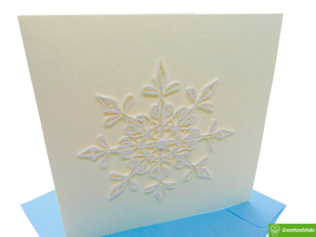 Snowflake, Quilling Greeting Card - Unique Dedicated Handmade/Heartmade Art. Design Greeting Card for all occasion