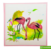 Flamingo, Quilling Greeting Card - Unique Dedicated Handmade Art. Design Greeting Card for all occasion by GREENHANDSHAKE