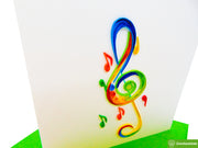 Treble clef notes, Quilling Greeting Card - Unique Dedicated Handmade Art. Design Greeting Card for all occasion by GREENHANDSHAKE