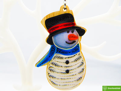 Snowman, Quilling Ornament, Home Decorations Holiday Decor, Handmade Ornament for Animal Lovers, Handbag Backpack Bag Purse Mobile