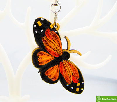 Monarch Butterfly, Quilling Ornament, Home Decorations Holiday Decor, Handmade Ornament for Animal Lovers, Handbag Backpack Bag Purse Mobile