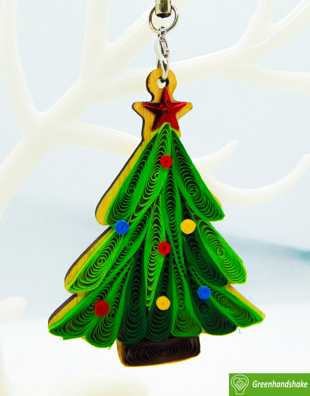 Christmas Tree, Quilling Ornament, Home Decorations Holiday Decor, Handmade Ornament for Animal Lovers, Handbag Backpack Bag Purse Mobile