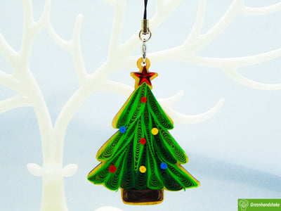 Christmas Tree, Quilling Ornament, Home Decorations Holiday Decor, Handmade Ornament for Animal Lovers, Handbag Backpack Bag Purse Mobile