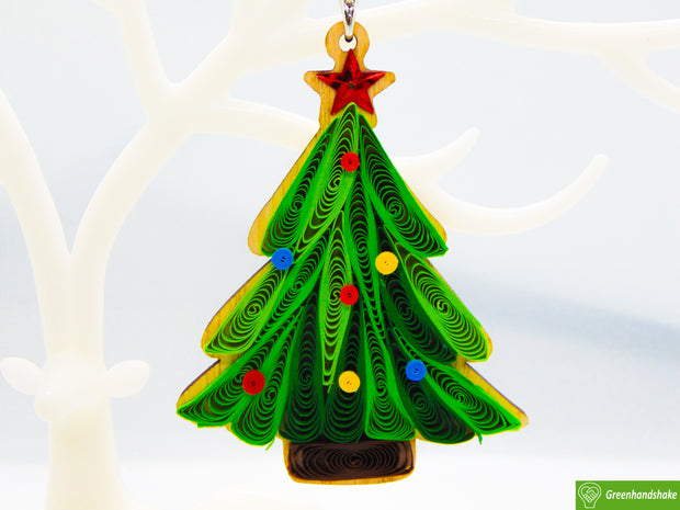 Christmas Tree, Quilling Ornament, Home Decorations Holiday Decor, Handmade Ornament for Animal Lovers, Handbag Backpack Bag Purse Mobile