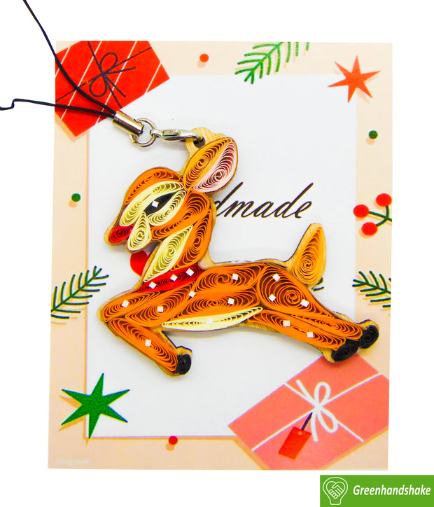 Cute Baby Deer, Quilling Ornament, Home Decorations Holiday Decor, Handmade Ornament for Animal Lovers, Handbag Backpack Bag Purse Mobile