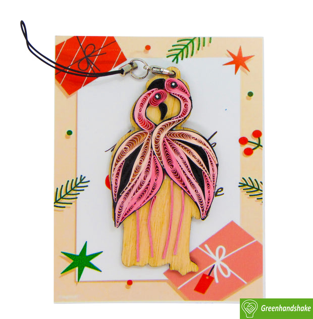 Flamingo, Quilling Ornament, Home Decorations Holiday Decor, Handmade Ornament for Animal Lovers, Handbag Backpack Bag Purse Mobile