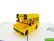 School Bus, Pop Up Card, 3D Popup Greeting Cards - Unique Dedicated Handmade/Heartmade Art. Design Greeting Card for all occasion