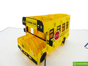 School Bus, Pop Up Card, 3D Popup Greeting Cards - Unique Dedicated Handmade/Heartmade Art. Design Greeting Card for all occasion