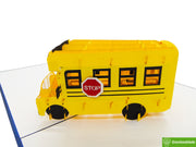 School Bus, Pop Up Card, 3D Popup Greeting Cards - Unique Dedicated Handmade/Heartmade Art. Design Greeting Card for all occasion