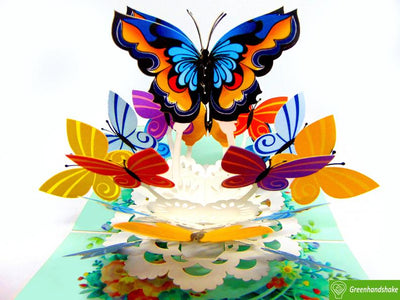 Butterflies, Pop Up Card, 3D Popup Greeting Cards - Unique Dedicated Handmade/Heartmade Art. Design Greeting Card for all occasion