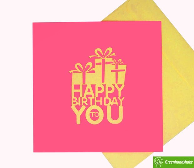 Happy Birthday, Pop Up Card, 3D Popup Greeting Cards - Unique Dedicated Handmade/Heartmade Art. Design Greeting Card for all occasion