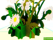 Shasta Daisy, Pop Up Card, 3D Popup Greeting Cards - Unique Dedicated Handmade/Heartmade Art. Design Greeting Card for all occasion