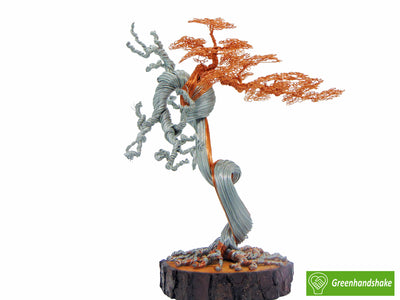 GOLD Bonsai Copper Wire Tree Sculpture, best gift, handcraft, brand new, home decor