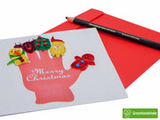 Christmas Quilling Greeting Card - Unique Dedicated Handmade/Heartmade Art. Design Greeting Card for all occasion