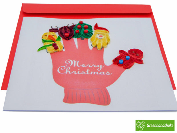 Christmas Quilling Greeting Card - Unique Dedicated Handmade/Heartmade Art. Design Greeting Card for all occasion