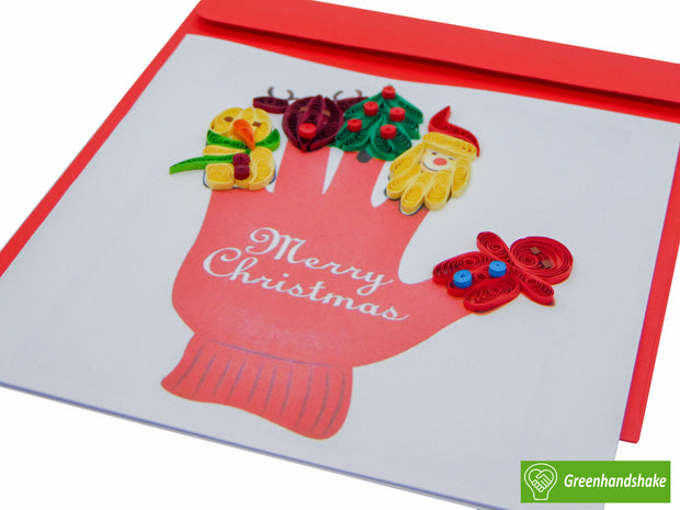 Christmas Quilling Greeting Card - Unique Dedicated Handmade/Heartmade Art. Design Greeting Card for all occasion