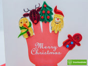 Christmas Quilling Greeting Card - Unique Dedicated Handmade/Heartmade Art. Design Greeting Card for all occasion