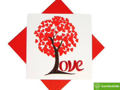 Tree of Love Quilling Card; Perfect Gift For Any Occasion; To Say Happy Valentines Day Card, Anniversary by GREENHANDSHAKE