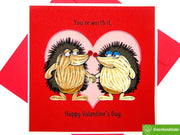 Hedgehogs in Love Quilling Card; Perfect Gift For Any Occasion; To Say Happy Valentines Day Card, Anniversary by GREENHANDSHAKE