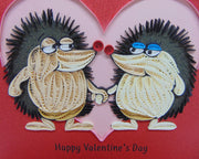 Hedgehogs in Love Quilling Card; Perfect Gift For Any Occasion; To Say Happy Valentines Day Card, Anniversary by GREENHANDSHAKE