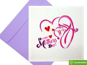 Love Mom Quilling Greeting Card - Unique Dedicated Handmade/Heartmade Art. Design Greeting Card for all occasion
