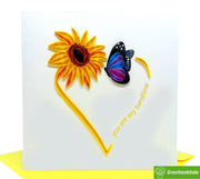 You are my sunshine, Quilling Greeting Card - Unique Dedicated Handmade Art. Design Greeting Card for all occasion by GREENHANDSHAKE