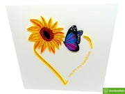 You are my sunshine, Quilling Greeting Card - Unique Dedicated Handmade Art. Design Greeting Card for all occasion by GREENHANDSHAKE