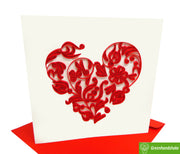 Artistic Heart, Quilling Greeting Card - Unique Dedicated Handmade/Heartmade Art. Design Greeting Card for all occasion by GREENHANDSHAKE