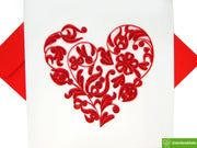 Artistic Heart, Quilling Greeting Card - Unique Dedicated Handmade/Heartmade Art. Design Greeting Card for all occasion by GREENHANDSHAKE