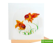 Goldfish couple, Quilling Greeting Card - Unique Dedicated Handmade Art. Design Greeting Card for all occasion by GREENHANDSHAKE