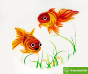 Goldfish couple, Quilling Greeting Card - Unique Dedicated Handmade Art. Design Greeting Card for all occasion by GREENHANDSHAKE