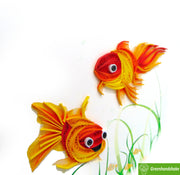 Goldfish couple, Quilling Greeting Card - Unique Dedicated Handmade Art. Design Greeting Card for all occasion by GREENHANDSHAKE