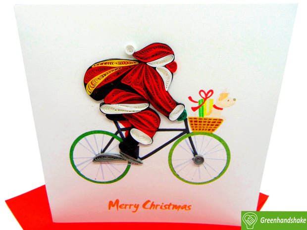 Santa Claus Quilling Greeting Card - Unique Dedicated Handmade/Heartmade Art. Design Greeting Card for all occasion